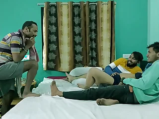Three day fucking big Chief Girlfriend together! Hindi Foursome Sex