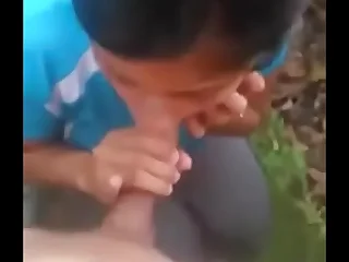 Indian cute girl giving blowjob to his lover plus taking cum in her mouth